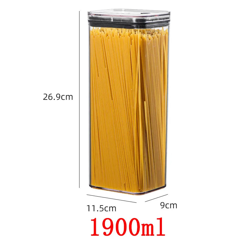 Vacuum Sealed Food Storage Containers with Press Pump, Thickened Transparent Airtight Containers Multi-Size Kitchen Organizers