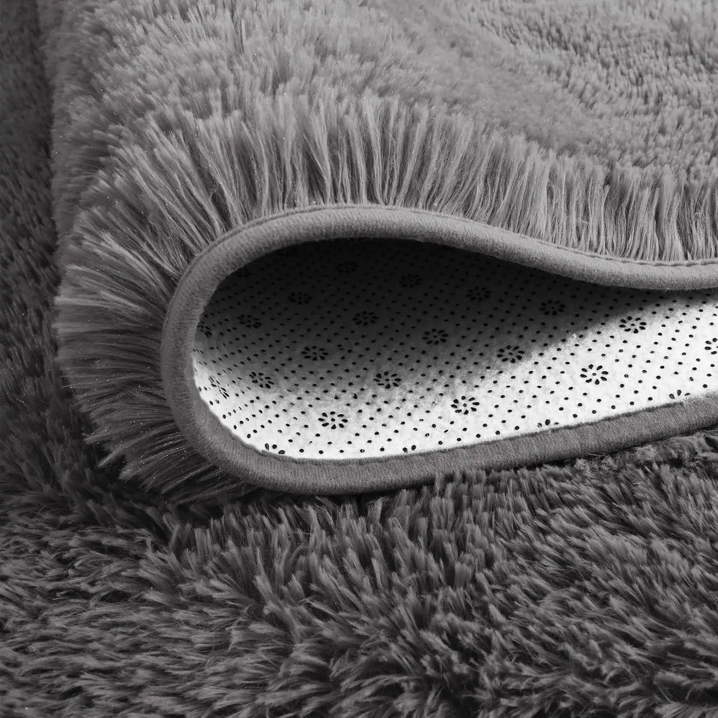 Fluffy Large Carpet for Living Room Gray Non-Slip Machine Washable Plush Area Rugs for Bedroom Soft Thick Floor Mats