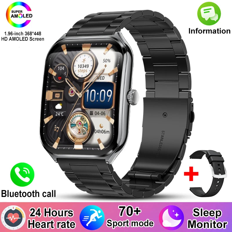 New For Xiaomi Ultra Thin Smart Watch Men Woman 1.96" AMOLED 70+Sports Mode Health Monitor Bluetooth call Waterproof Smart Watch