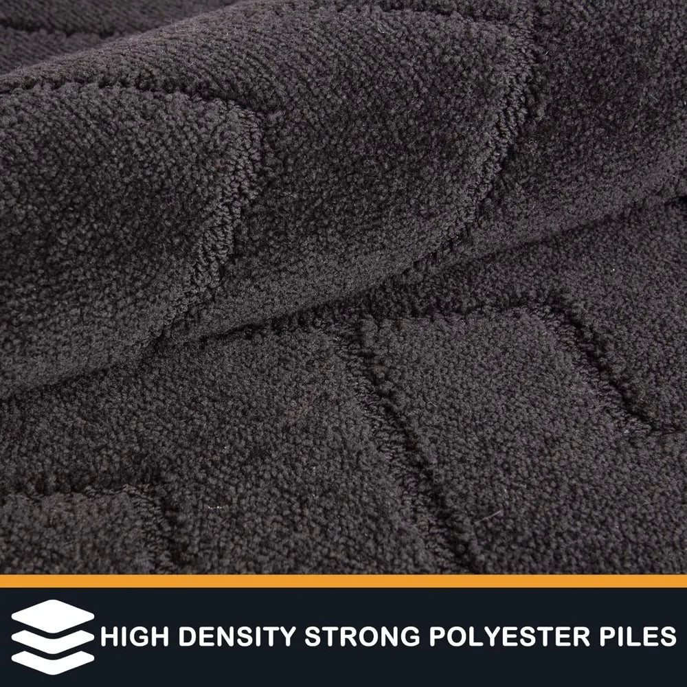 Dirt Trapper Door Mat 32" x 47", Non-Slip Machine Washable Entry Rug,for Front & Back Door, Muddy Wet Shoes & Paws, Black