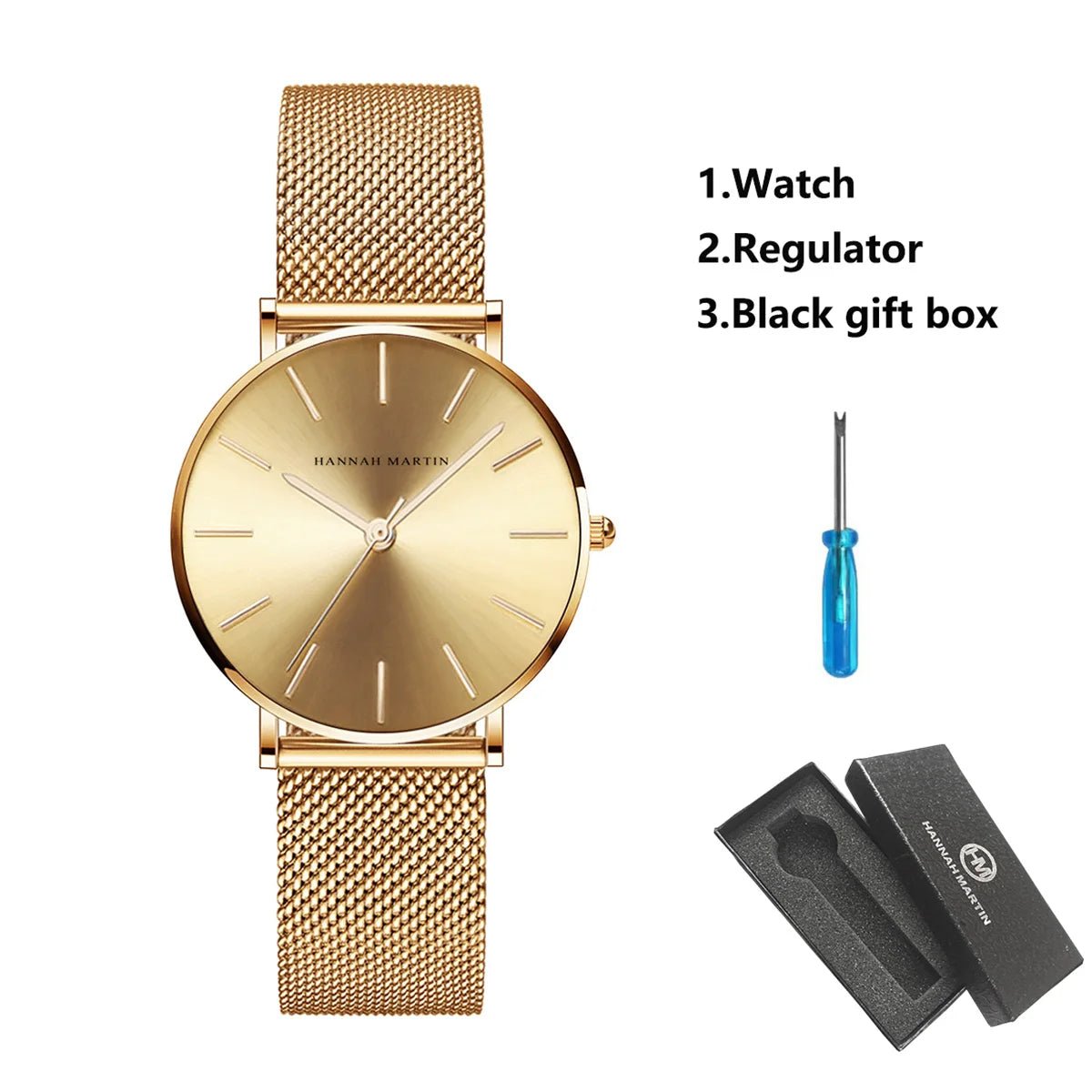 36mm New Women Watches US Local Shipping Rose Gold Black Simple Japan Quartz Ladies Stainless Steel Ultra Thin Waterproof Watch