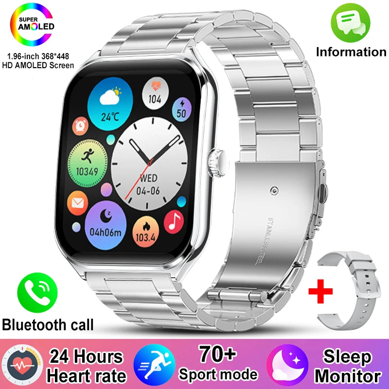 New For Xiaomi Ultra Thin Smart Watch Men Woman 1.96" AMOLED 70+Sports Mode Health Monitor Bluetooth call Waterproof Smart Watch