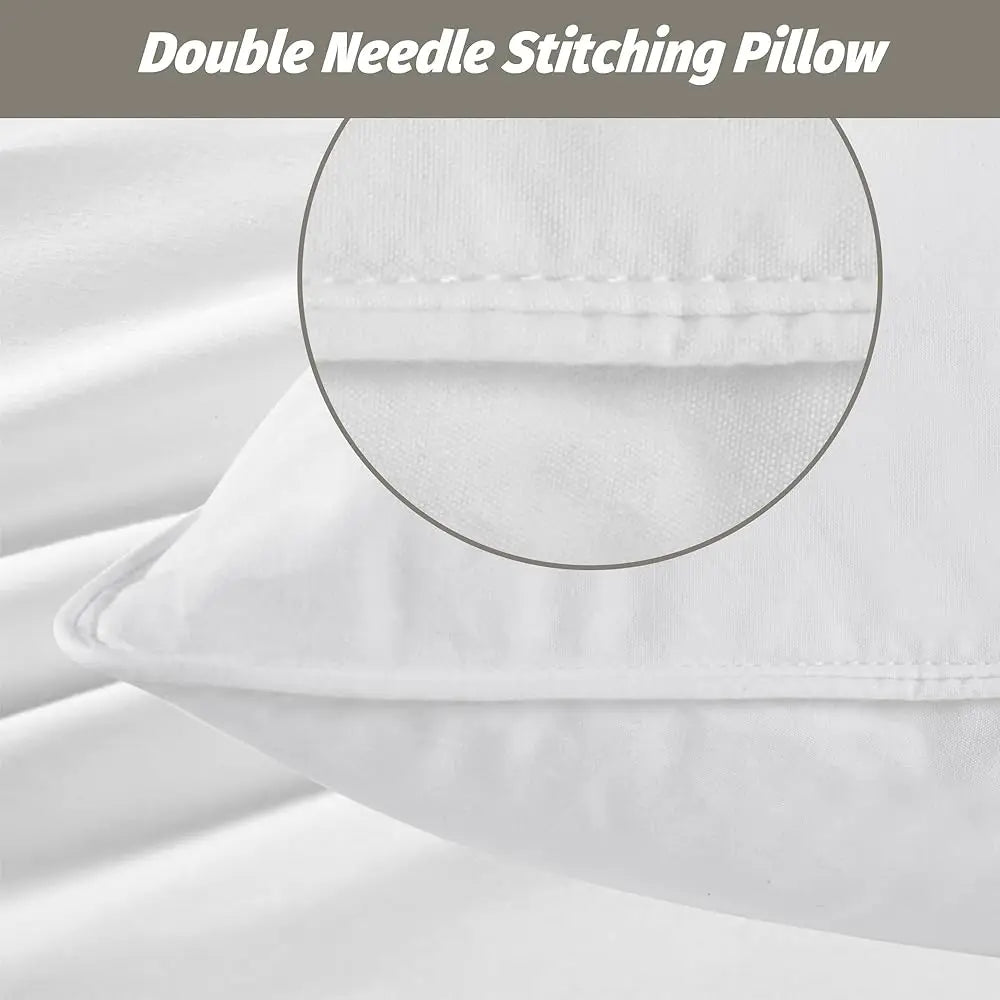 2pcs Goose Feathers Down Pillows, Luxury Soft Feather Down Pillow for Sleeping, 100% Cotton Cover Hotel Collection Bed Pillows