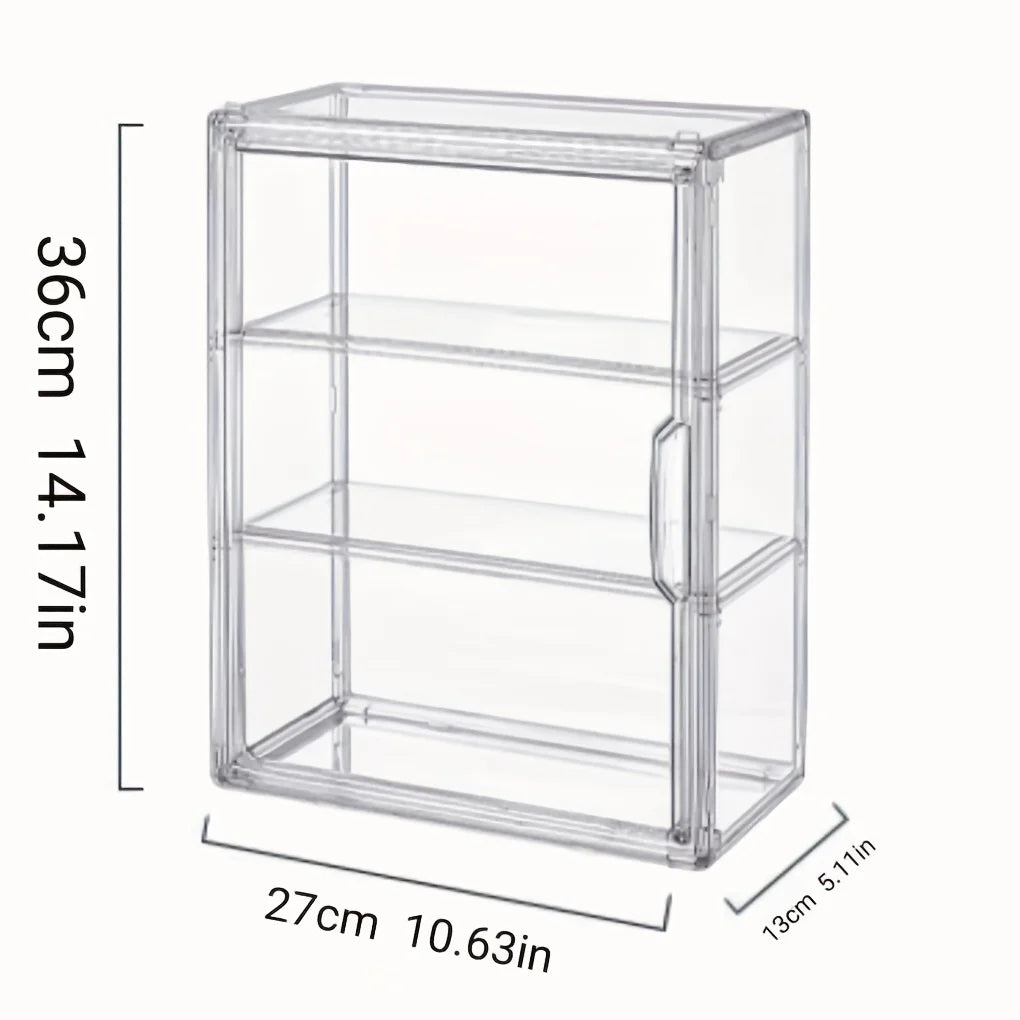 Luxury Multi-Layer Display Cabinet – Organizer for Action Figures, Bags & Bathroom Items, Transparent Dustproof Storage Box