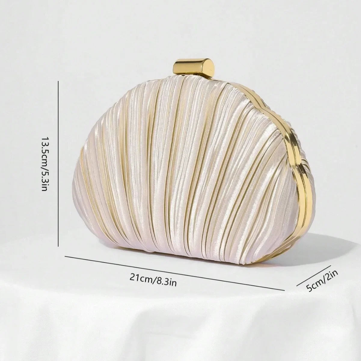 Luxury Pleated Women Evening Bags Clutch Bag Chain Messenger Shoulder Party Dress Shell Handbag Wedding Purses and Handbags