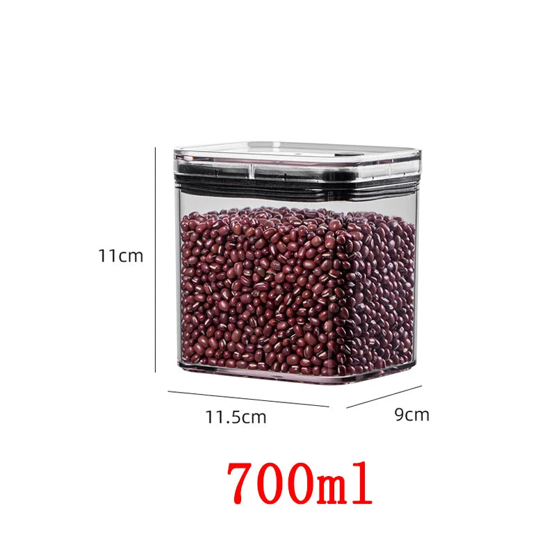 Vacuum Sealed Food Storage Containers with Press Pump, Thickened Transparent Airtight Containers Multi-Size Kitchen Organizers