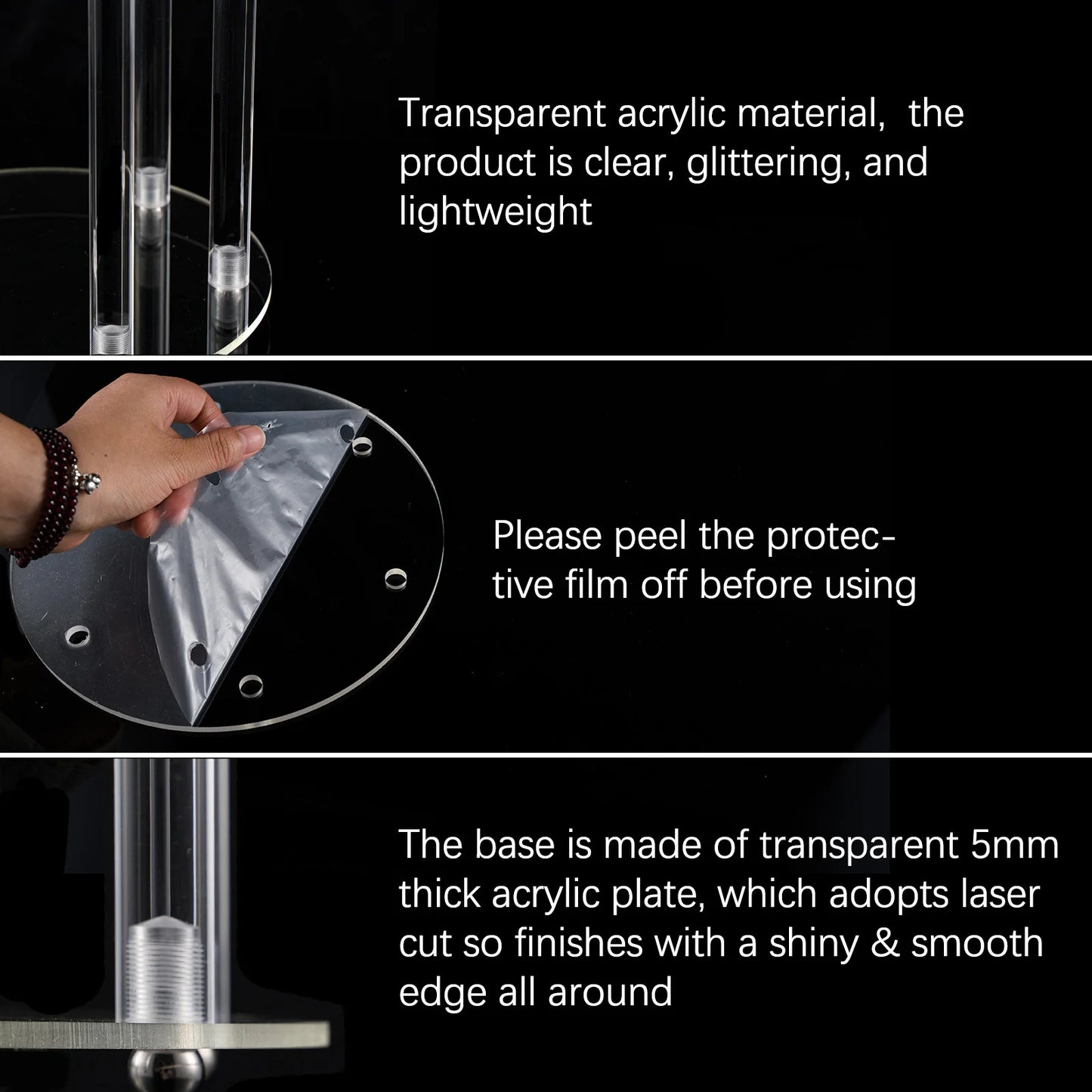 10pcs Candlestick Holde 6 Arm Candelabras Clear Taper Candle Holders Candlestick Holder for Wedding, Party, Dining Table