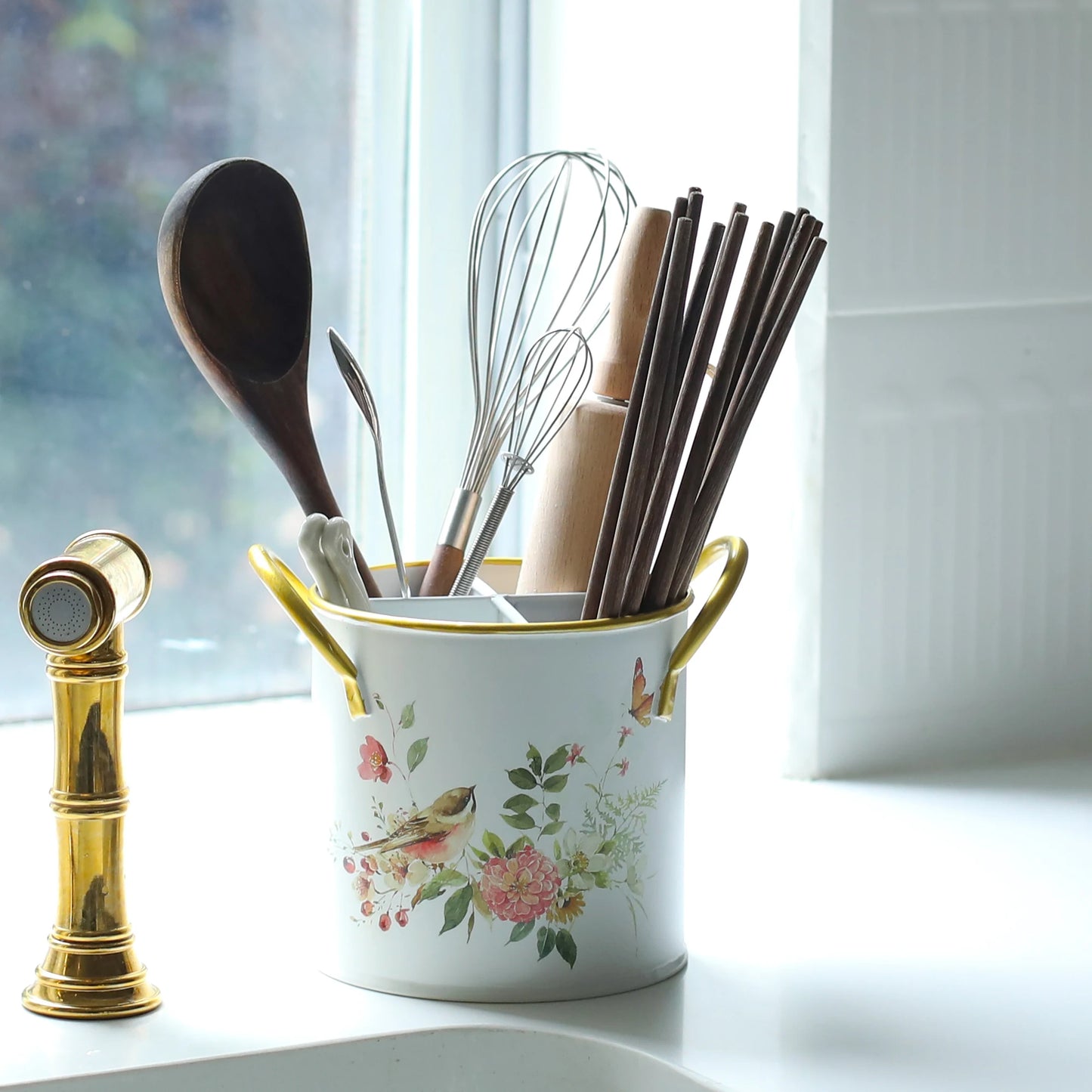 Kitchen Utensil Holder for Kitchen Cunter, Stylish kitchen Cooking Utensil, Farmhouse Spatula Holder for Countertop