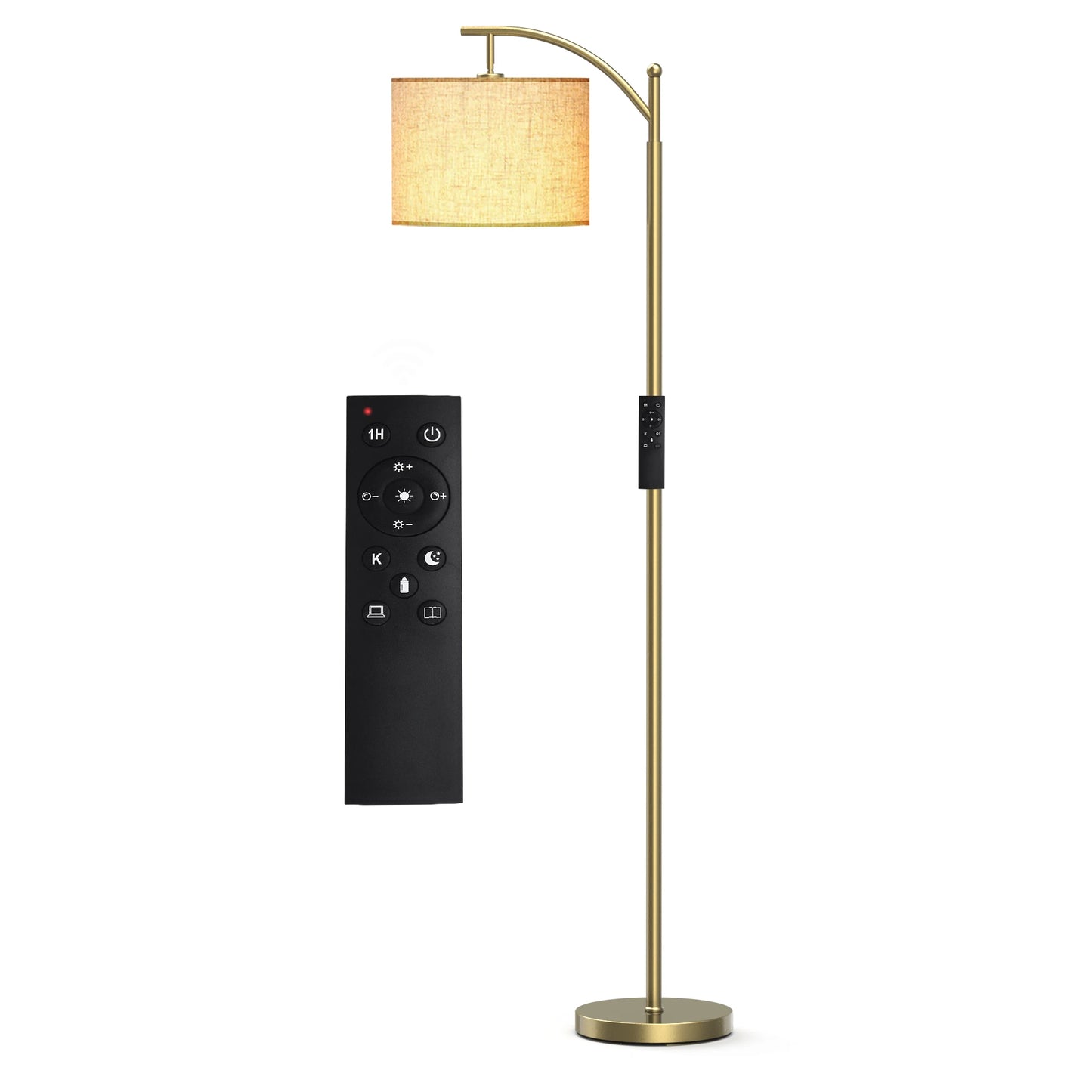 62" Arched Floor Lamp with Remote Control and Bulb Included