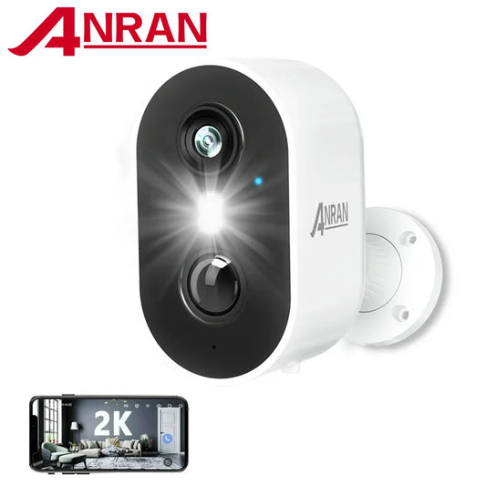 ANRAN 2K Rechargeable Battery Camera 2.4G WiFi Camera Wireless Home Surveillance Security Cameras PIR ,IP65 ,work with ANRAN app