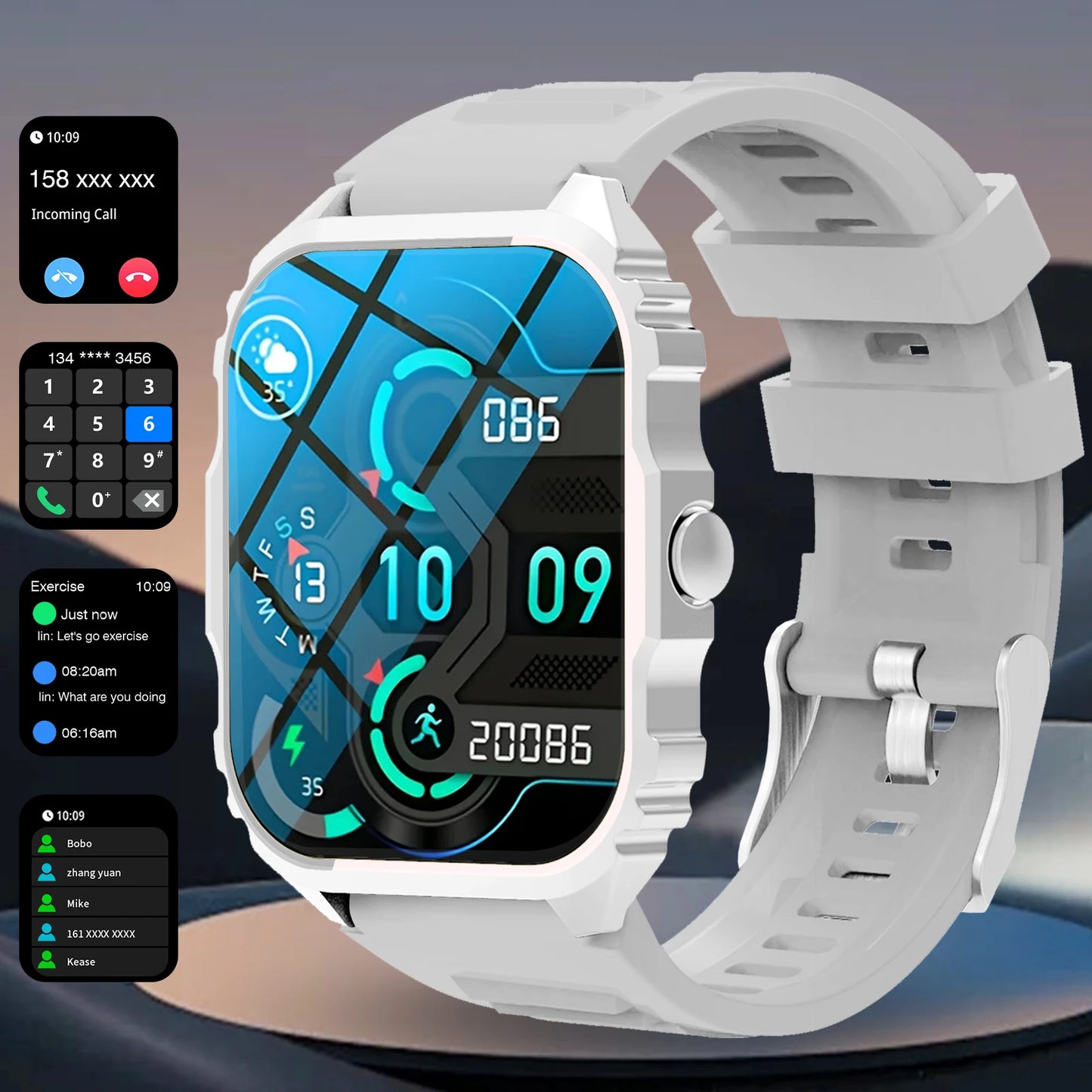 Smart Watch, Wireless Call/Dial, Multi-Sport Mode, Multiple APP Reminders, Suitable for Men and Women, Compatible with IPhone/An