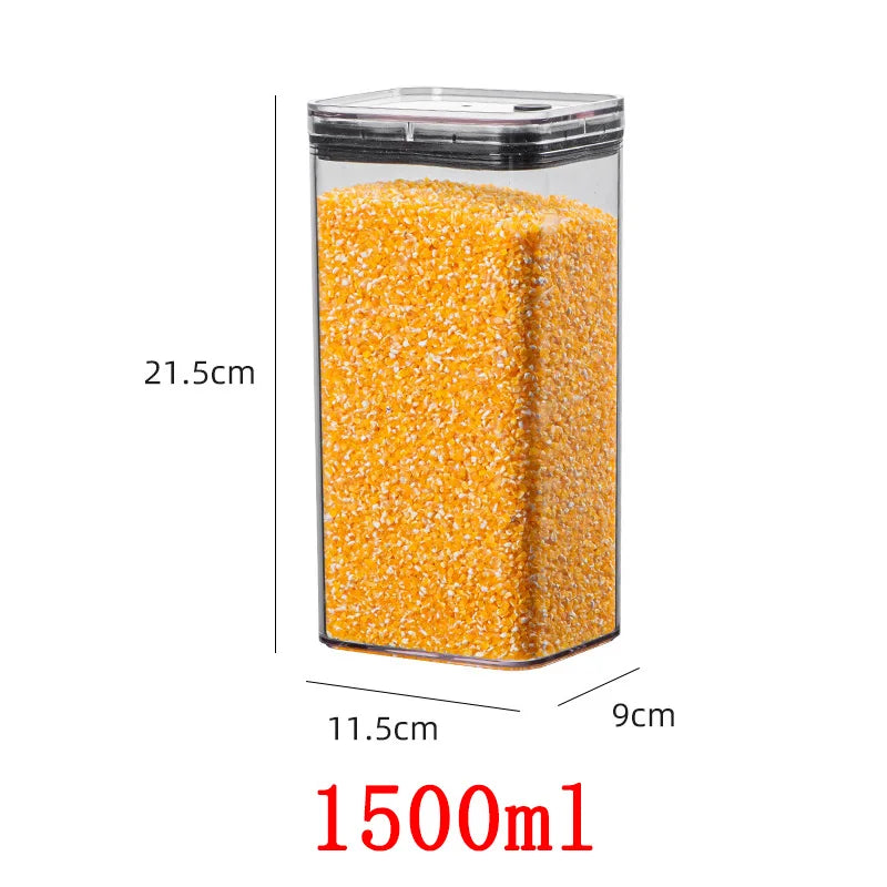 Vacuum Sealed Food Storage Containers with Press Pump, Thickened Transparent Airtight Containers Multi-Size Kitchen Organizers