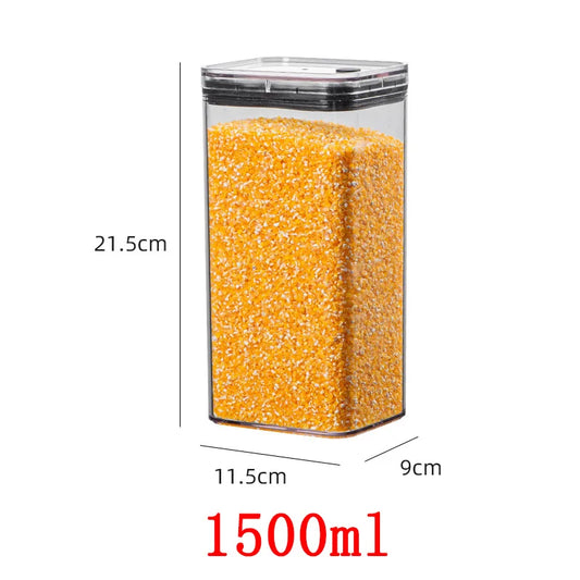 Vacuum Sealed Food Storage Containers with Press Pump, Thickened Transparent Airtight Containers Multi-Size Kitchen Organizers