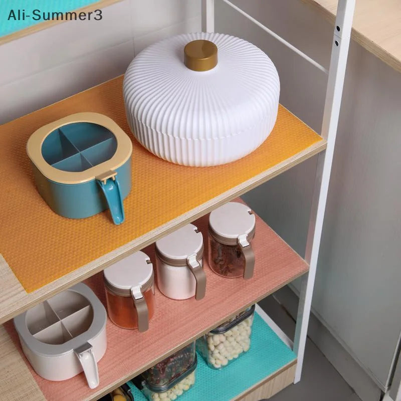 4PCS EVA Waterproof Refrigerator Liner Mat Washable Mildew Kitchen Pad Anti-oil Cabinet Drawer Placemat Heat-insulat Fridge Mat