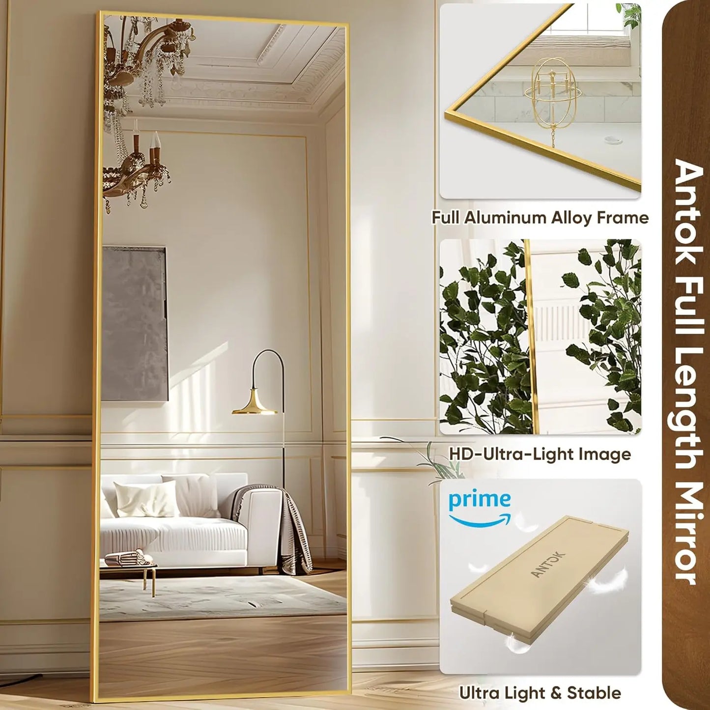Full Length Mirror, 58"x18" Oversized Floor Mirror, Rectangular Full Body Mirror with Stand for Bedroom, Living Room, Cloakroom
