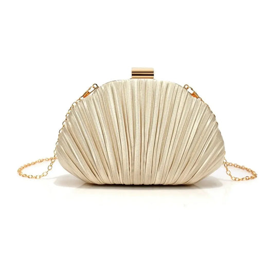 Luxury Pleated Women Evening Bags Clutch Bag Chain Messenger Shoulder Party Dress Shell Handbag Wedding Purses and Handbags