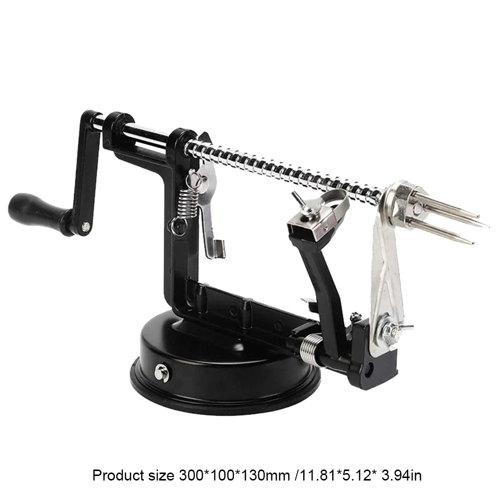3 in 1 Apple Potato Peeler Versatile Fruit Peeler Slicing Machine Stainless Steel with Suction Base for Household Kitchen