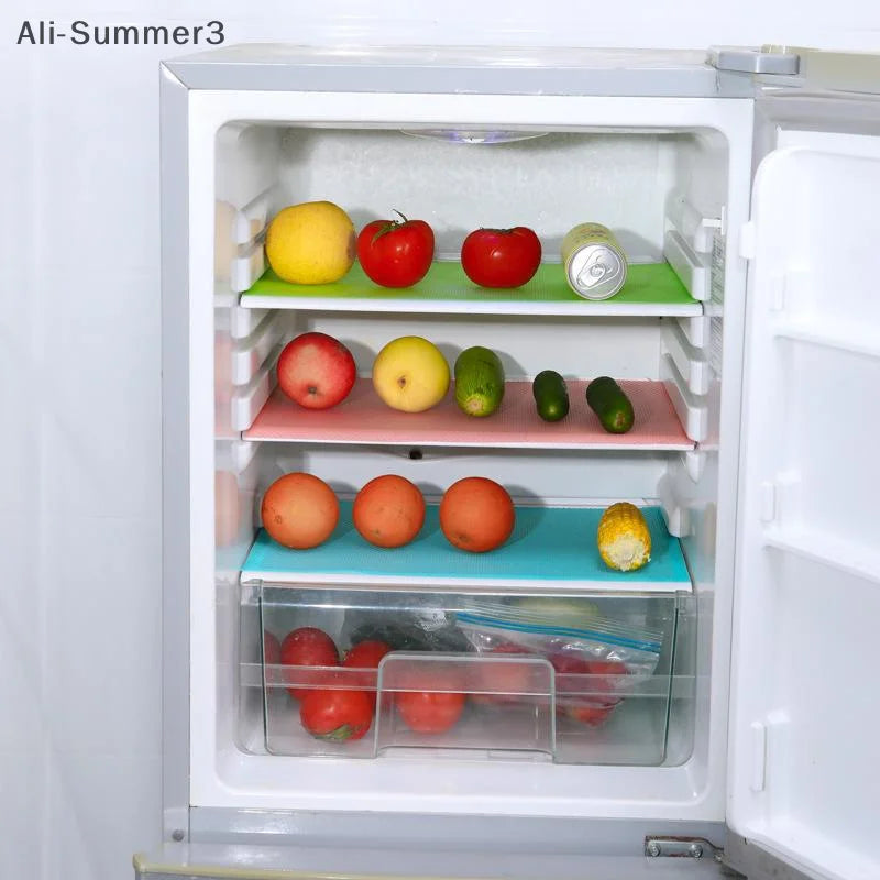 4PCS EVA Waterproof Refrigerator Liner Mat Washable Mildew Kitchen Pad Anti-oil Cabinet Drawer Placemat Heat-insulat Fridge Mat