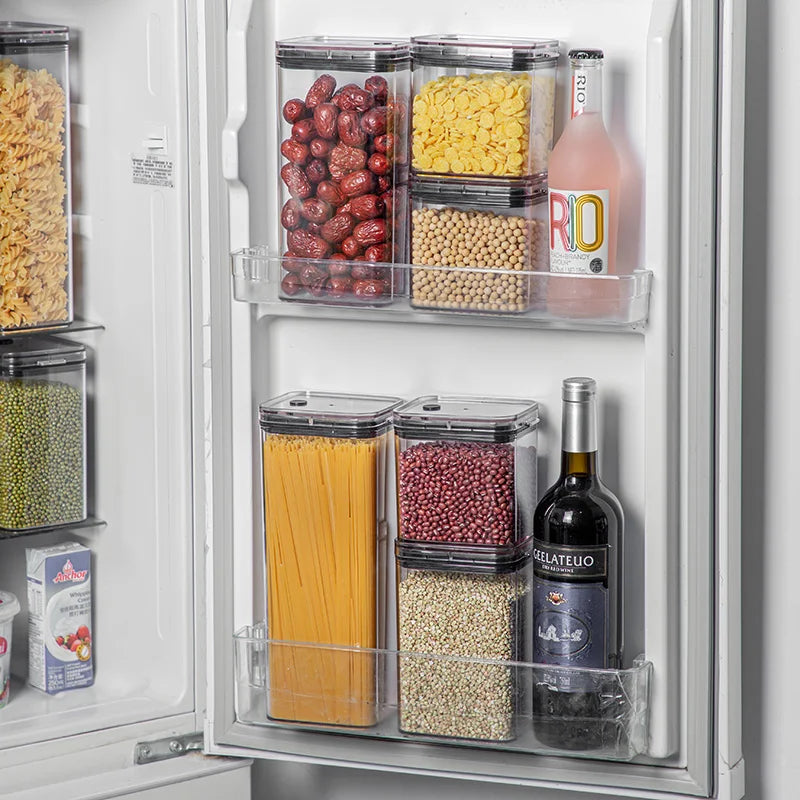 Vacuum Sealed Food Storage Containers with Press Pump, Thickened Transparent Airtight Containers Multi-Size Kitchen Organizers