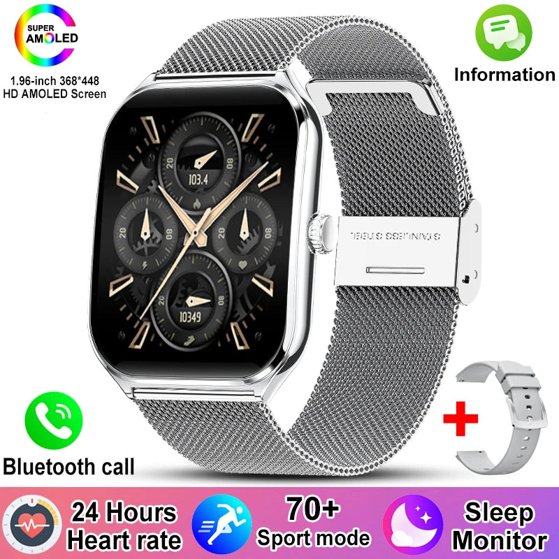 New For Xiaomi Ultra Thin Smart Watch Men Woman 1.96" AMOLED 70+Sports Mode Health Monitor Bluetooth call Waterproof Smart Watch