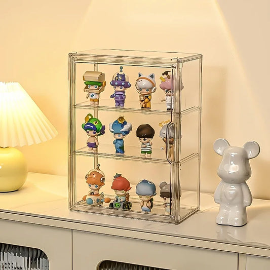 Luxury Multi-Layer Display Cabinet – Organizer for Action Figures, Bags & Bathroom Items, Transparent Dustproof Storage Box