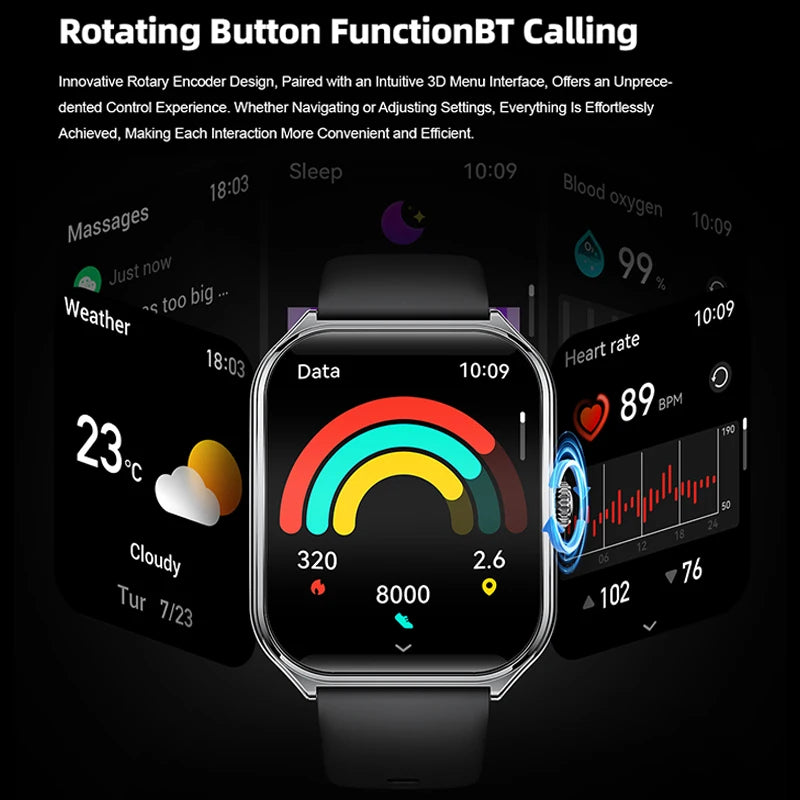 New For Xiaomi Ultra Thin Smart Watch Men Woman 1.96" AMOLED 70+Sports Mode Health Monitor Bluetooth call Waterproof Smart Watch