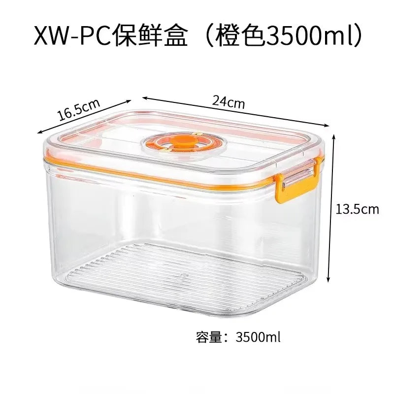 Vacuum Fresh-keeping Box Refrigerator Sealed Canister Microwavable Transparent Food Storage Container Kitchen Organizer Bento
