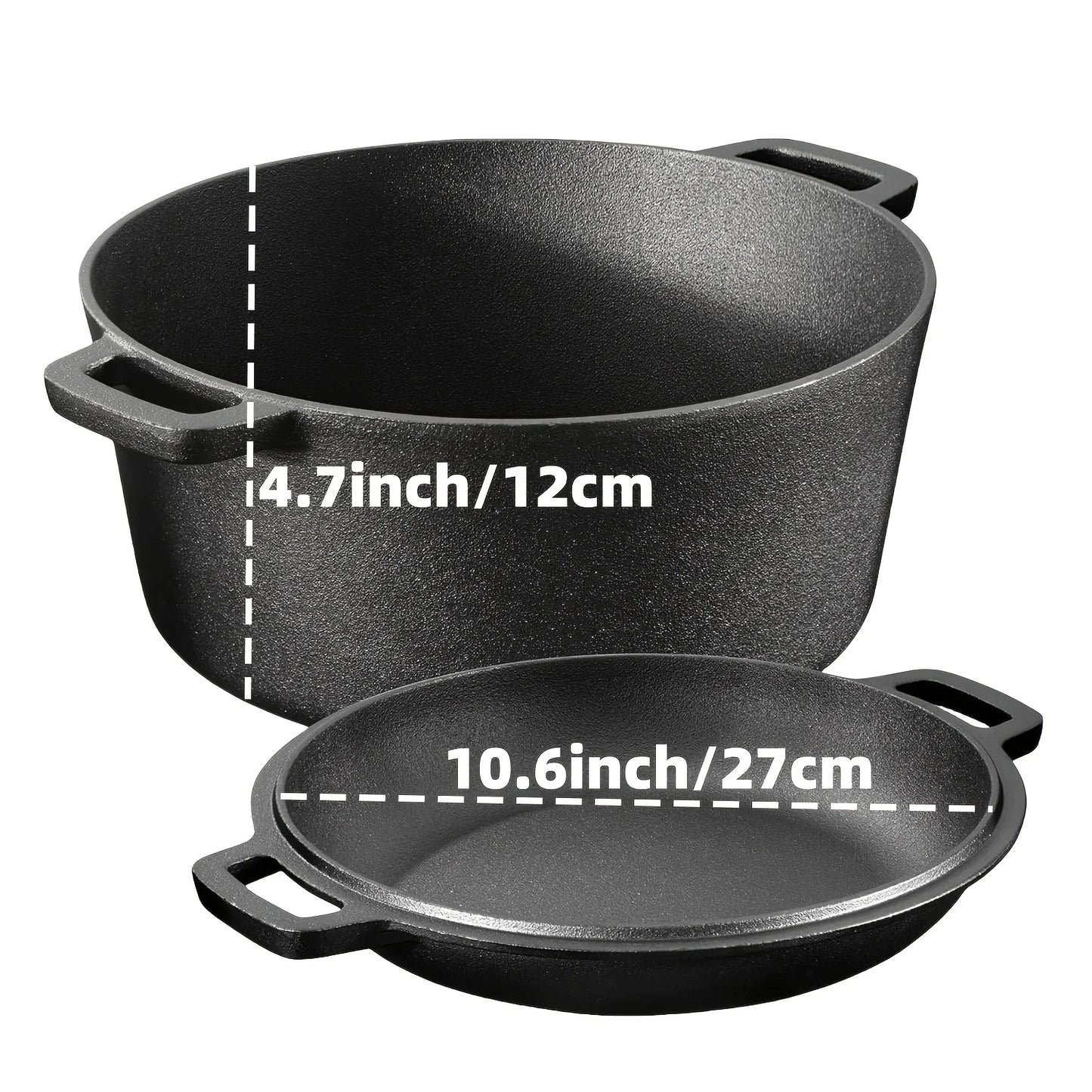 3PCS Cast Iron Skillet Set (6/8/10 Inch)  Pre-Seasoned, Heavy-Duty Pans for Oven, Grill & Campfire, Even Heat, Non-Stick Surface