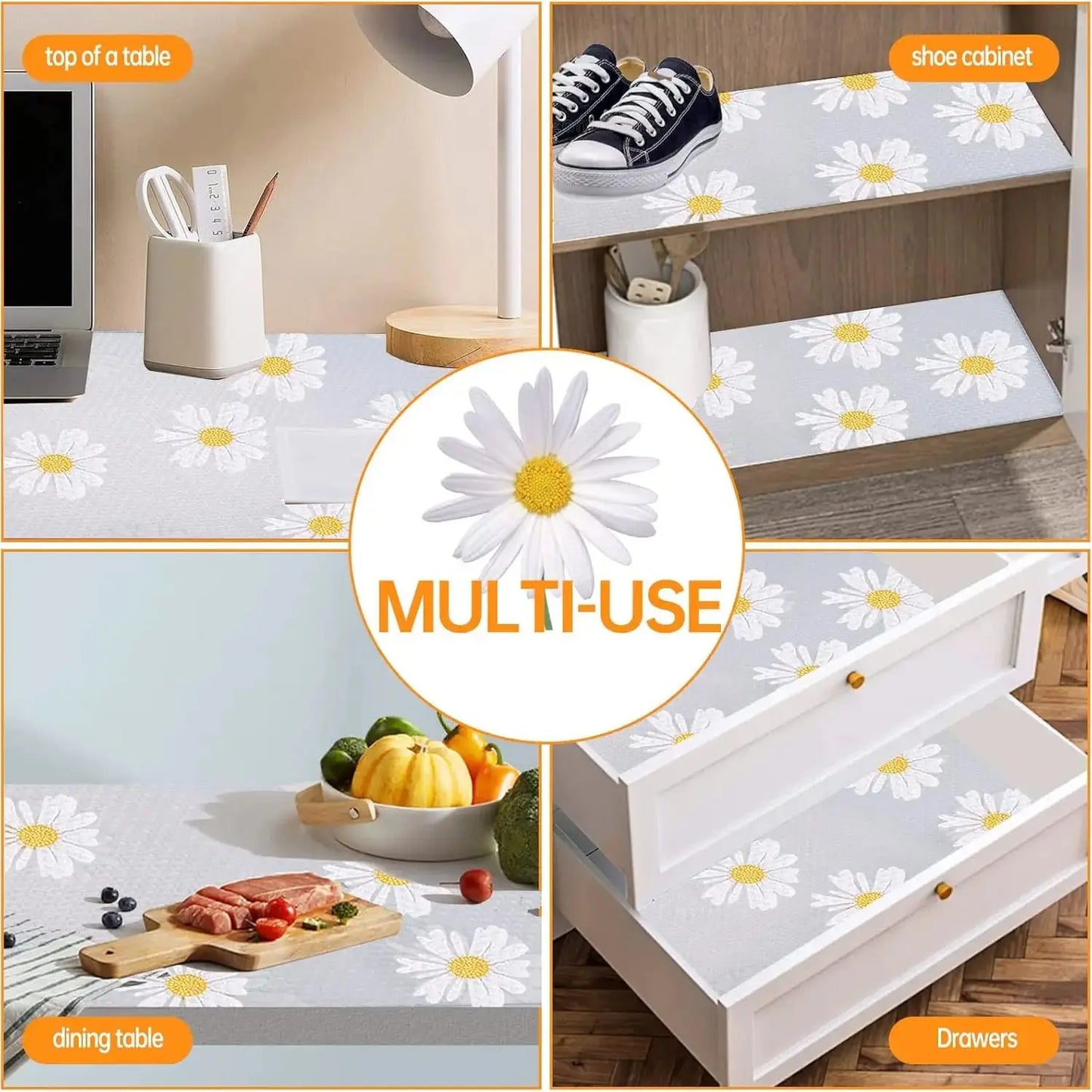 4pcs Washable Refrigerator Mats, Waterproof & Oil-Repellent Organizer Liners for Fridge Freezer Shelves Drawers.