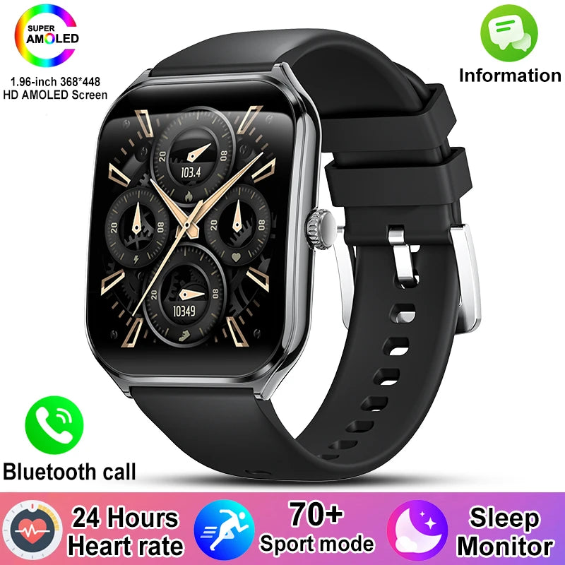 New For Xiaomi Ultra Thin Smart Watch Men Woman 1.96" AMOLED 70+Sports Mode Health Monitor Bluetooth call Waterproof Smart Watch