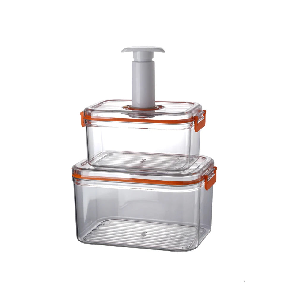 Vacuum Fresh-keeping Box Refrigerator Sealed Canister Microwavable Transparent Food Storage Container Kitchen Organizer Bento