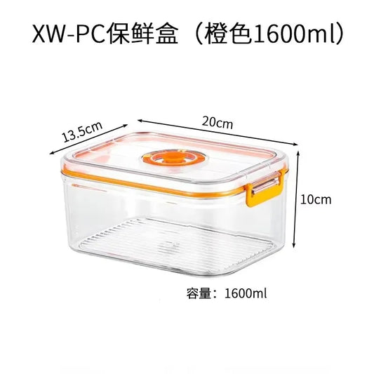 Vacuum Fresh-keeping Box Refrigerator Sealed Canister Microwavable Transparent Food Storage Container Kitchen Organizer Bento