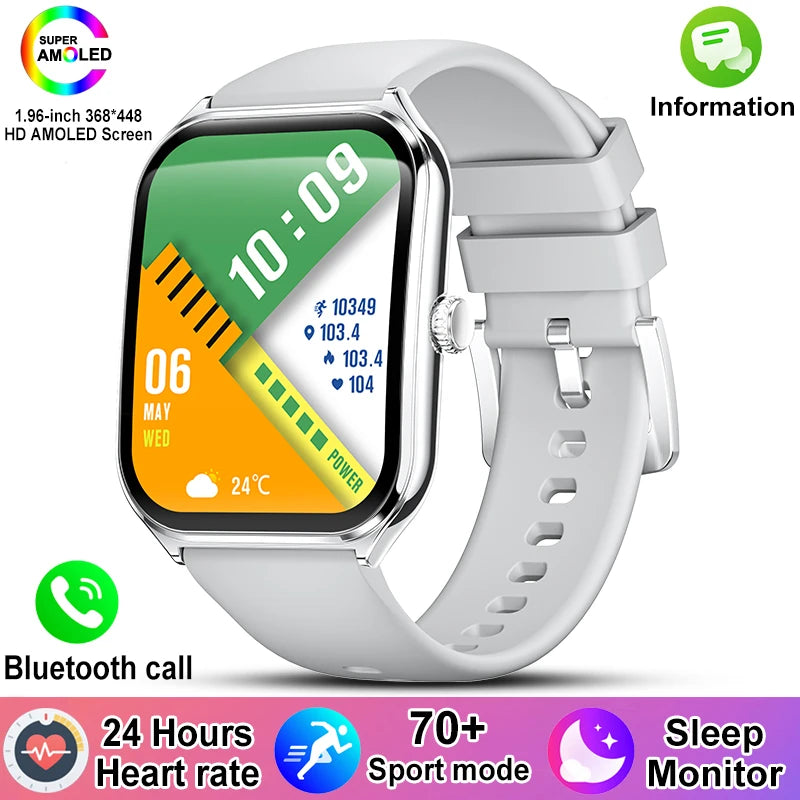 New For Xiaomi Ultra Thin Smart Watch Men Woman 1.96" AMOLED 70+Sports Mode Health Monitor Bluetooth call Waterproof Smart Watch